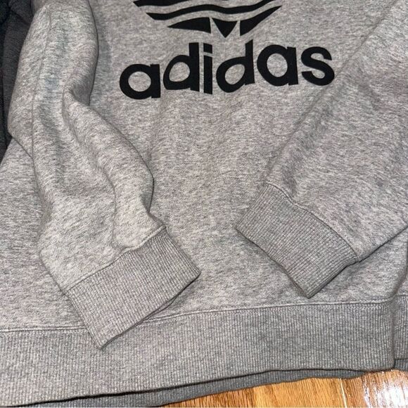 Bundle 2 Men’s Medium Adidas Logo Hoodie and Crewneck Pullover - grey color - Picture 6 of 9